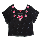 MONSOON Sheer Womens Blouse Black UK 12