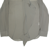 DKNY Frill Womens Shirt Grey Collared Long Sleeve XXS