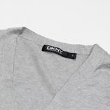 DKNY Womens Top Grey V-Neck Sleeveless S