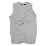 DKNY Womens Top Grey V-Neck Sleeveless S
