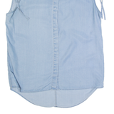 ALL SAINTS Womens Off Shoulder Vest Blue Collared Sleeveless UK 10