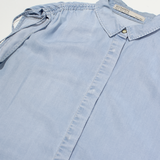 ALL SAINTS Womens Off Shoulder Vest Blue Collared Sleeveless UK 10