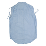 ALL SAINTS Womens Off Shoulder Vest Blue Collared Sleeveless UK 10
