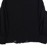 MONSOON Frill Womens Shirt Black High Neck Long Sleeve UK 10