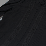 MONSOON Frill Womens Shirt Black High Neck Long Sleeve UK 10