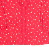 MONSOON Womens Printed Top Pink V-Neck Long Sleeve Floral M