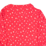 MONSOON Womens Printed Top Pink V-Neck Long Sleeve Floral M