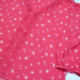 MONSOON Womens Printed Top Pink V-Neck Long Sleeve Floral M