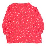 MONSOON Womens Printed Top Pink V-Neck Long Sleeve Floral M