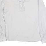 MONSOON Womens Top Grey Long Sleeve Linen UK 14