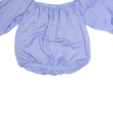 MINT VELVET Womens Off Shoulder Top Purple 3/4 Sleeve Striped S