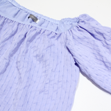 MINT VELVET Womens Off Shoulder Top Purple 3/4 Sleeve Striped S