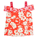 ICEBERG Womens Printed Top Red V-Neck Sleeveless Floral M