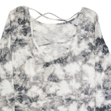 HOLLISTER Tie-Dye Womens Top Grey Long Sleeve S