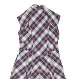 TED BAKER Womens Shirt Dress Purple Check Sleeveless Knee Length S
