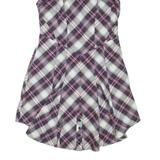 TED BAKER Womens Shirt Dress Purple Check Sleeveless Knee Length S