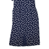 FAT FACE Womens Tea Dress Blue Viscose Floral Short Sleeve Midi UK 16