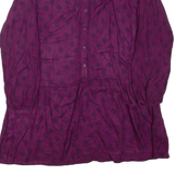 WHITE STUFF Womens Mini Dress Purple Viscose Floral Long Sleeve Short UK 14