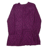 WHITE STUFF Womens Mini Dress Purple Viscose Floral Long Sleeve Short UK 14