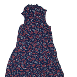 FAT FACE Womens Day Dress Blue Viscose Floral Sleeveless Knee Length S