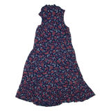 FAT FACE Womens Day Dress Blue Viscose Floral Sleeveless Knee Length S