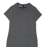 LAURA ASHLEY Womens Day Dress Grey Short Sleeve Knee Length S
