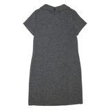 LAURA ASHLEY Womens Day Dress Grey Short Sleeve Knee Length S