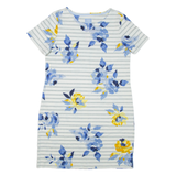 JOULES Womens T-Shirt Dress White Floral Short Sleeve Knee Length UK 14