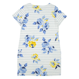JOULES Womens T-Shirt Dress White Floral Short Sleeve Knee Length UK 14