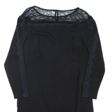 REISS Womens Day Dress Black Long Sleeve Knee Length UK 10