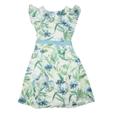 PHASE EIGHT Belted Womens Day Dress White Floral Sleeveless Knee Length UK 12