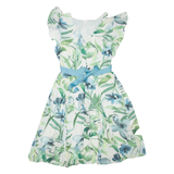 PHASE EIGHT Belted Womens Day Dress White Floral Sleeveless Knee Length UK 12