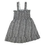 MINT VELVET Womens Mini Dress Black Spotted Sleeveless Short L