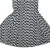 KENZO Womens Fit & Flare Dress Black Houndstooth Sleeveless Short M