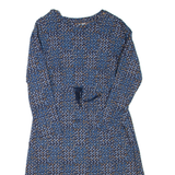 WHITE STUFF Womens Day Dress Blue Viscose Floral Long Sleeve Knee Length UK 8