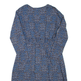 WHITE STUFF Womens Day Dress Blue Viscose Floral Long Sleeve Knee Length UK 8