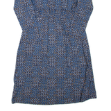 WHITE STUFF Womens Day Dress Blue Viscose Floral Long Sleeve Knee Length UK 8