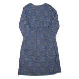 WHITE STUFF Womens Day Dress Blue Viscose Floral Long Sleeve Knee Length UK 8