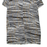 HOBBS LONDON Womens Day Dress Black Viscose Striped Knee Length UK 10