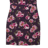BODEN Womens Day Dress Purple Wool Floral Short Sleeve Knee Length UK 10