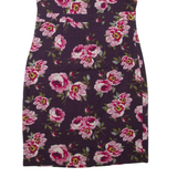 BODEN Womens Day Dress Purple Wool Floral Short Sleeve Knee Length UK 10