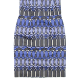 BODEN Womens Pencil Dress Blue Geometric Sleeveless Knee Length UK 12