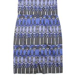 BODEN Womens Pencil Dress Blue Geometric Sleeveless Knee Length UK 12