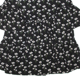 GAP Womens Day Dress Black Short Sleeve Knee Length S