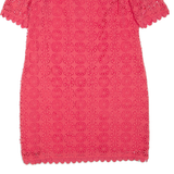 BODEN Womens Day Dress Pink Floral Short Sleeve Knee Length UK 16