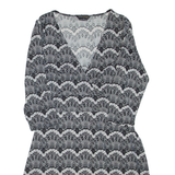 BCBGMAXAZRIA Womens Day Dress Black Viscose Floral Long Sleeve Knee Length M