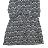 BCBGMAXAZRIA Womens Day Dress Black Viscose Floral Long Sleeve Knee Length M