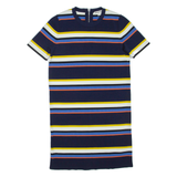 WHISTLES Womens T-Shirt Dress Blue Striped Short Sleeve Knee Length M