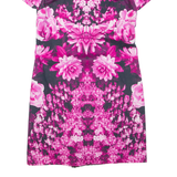 MICHAEL KORS Womens Pencil Dress Pink Floral Short Sleeve Knee Length S