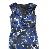 COAST Womens Pencil Dress Blue Floral Sleeveless Knee Length M